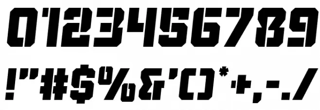 Thunder Trooper Semi-Italic Font OTHER CHARS