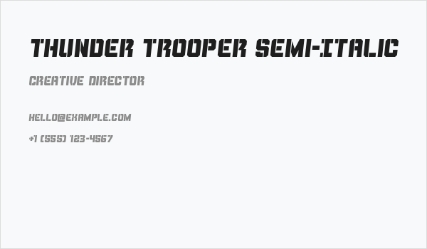 Thunder Trooper Semi-Italic Business Card