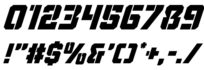 Thunder Trooper Super-Italic Font OTHER CHARS