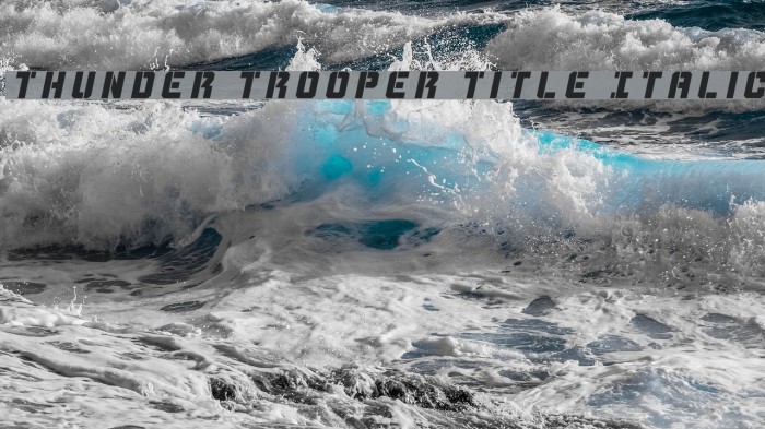 Thunder Trooper Title Italic Font examples