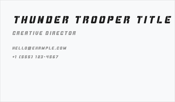 Thunder Trooper Title Italic Business Card