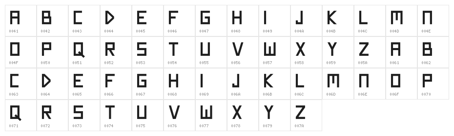 Thunderblack Character Map