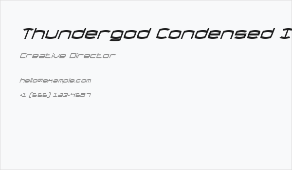 Thundergod Condensed Italic Business Card