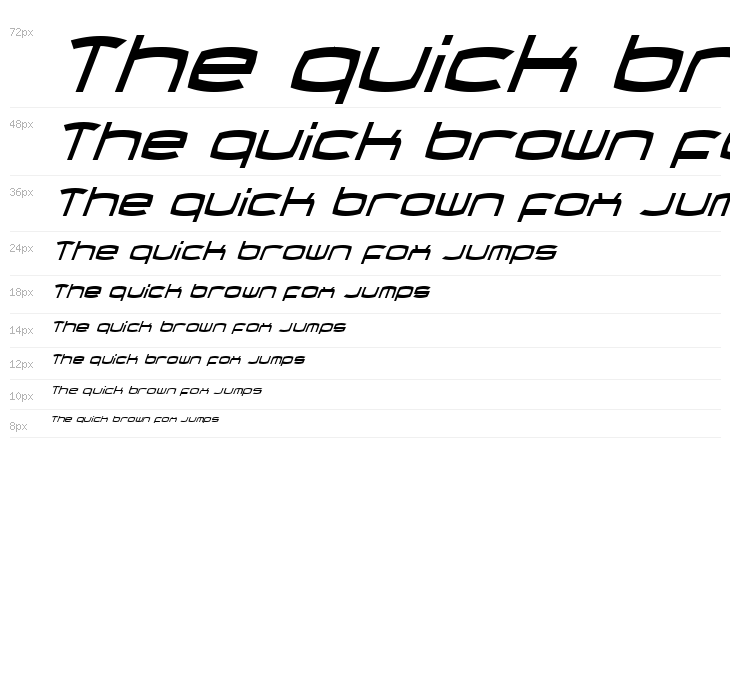 Thundergod Condensed Italic Waterfall