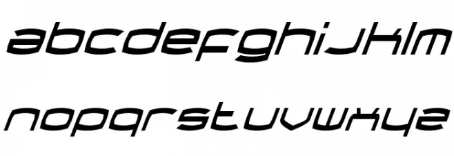 Thundergod Condensed Italic Caratteri MINUSCOLO