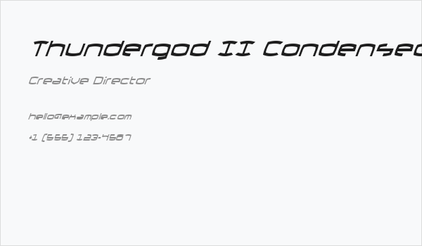 Thundergod II Condensed Italic Business Card