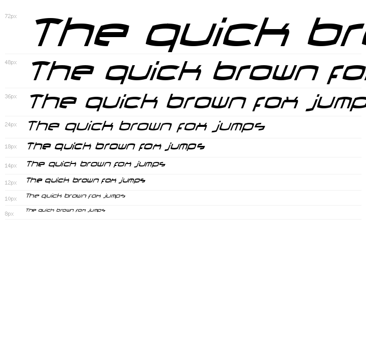 Thundergod II Condensed Italic Waterfall