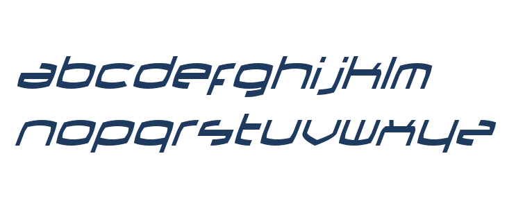 Thundergod II Condensed Italic Lowercase