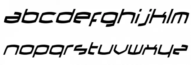 Thundergod II Condensed Italic फ़ॉन्ट लोअरकेस