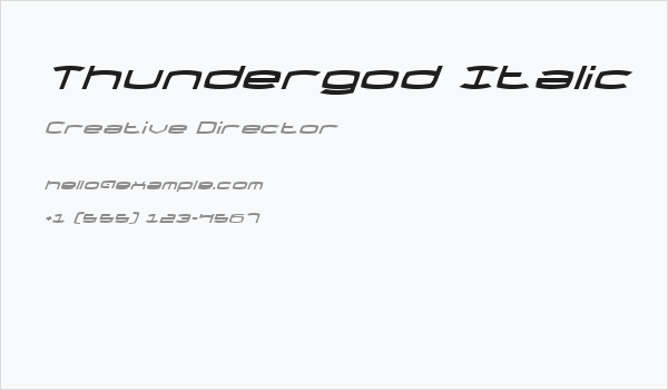 Thundergod Italic Business Card