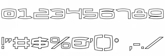 Thundergod Outline Font OTHER CHARS