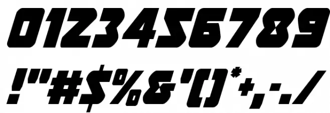 Thunderstrike Condensed Font OTHER CHARS