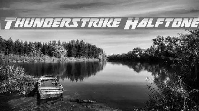 Thunderstrike Halftone Font examples