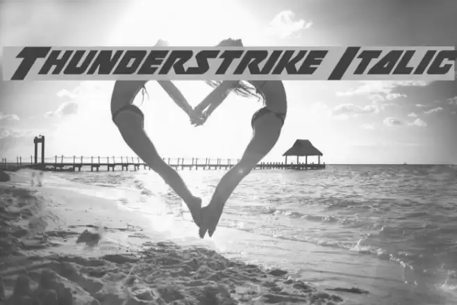 Thunderstrike Italic Font examples