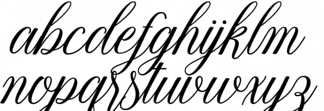 ThuressiaScript Schriftart Kleinbuchstaben
