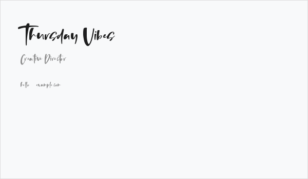 Thursday Vibes Business Card