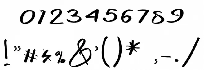 ThursdayMorningRegular Font OTHER CHARS