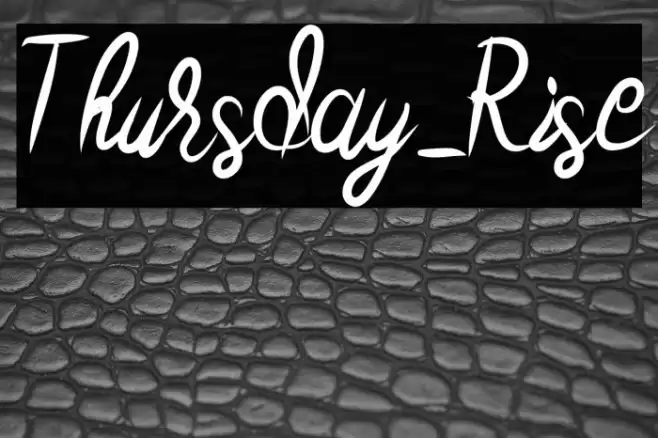 Thursday_Rise Font examples