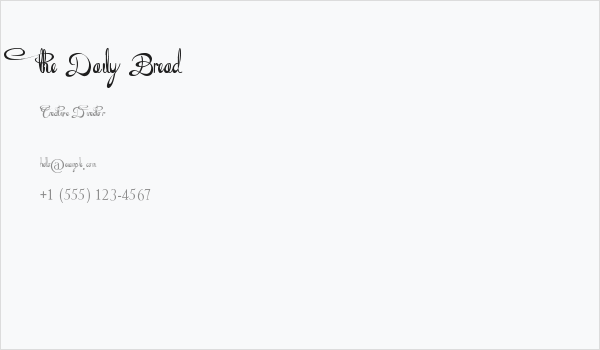 the Daily Bread Business Card