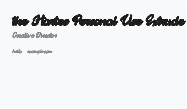 the Hartes Personal Use Extrude Business Card