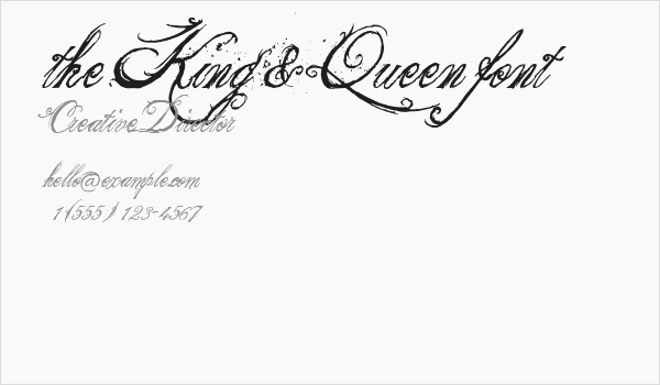 the King & Queen font Business Card