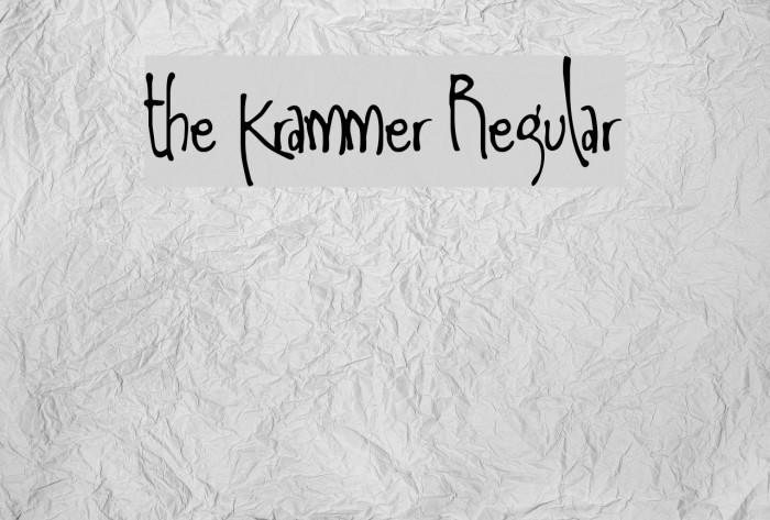 the Krammer Regular Font examples