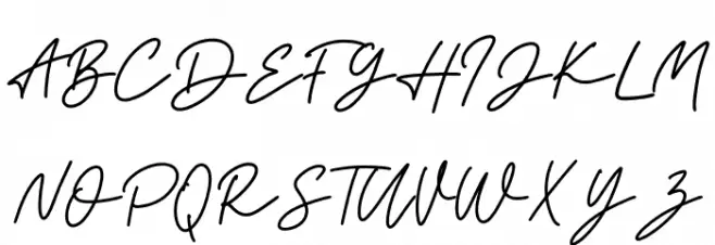 the Strong Signature फ़ॉन्ट अपरकेस
