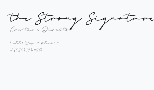 the Strong Signature Business Card
