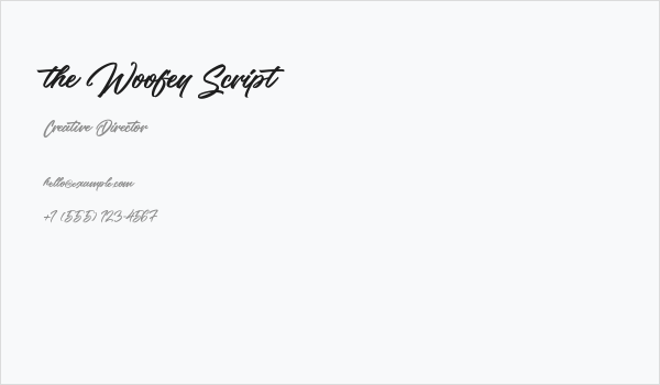 the Woofey Script Business Card