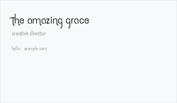 the amazing grace Business Card