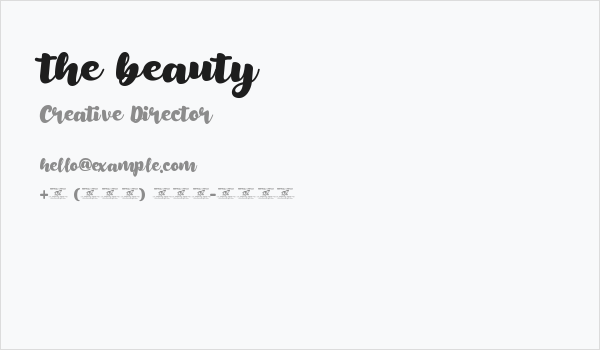 the beauty Business Card