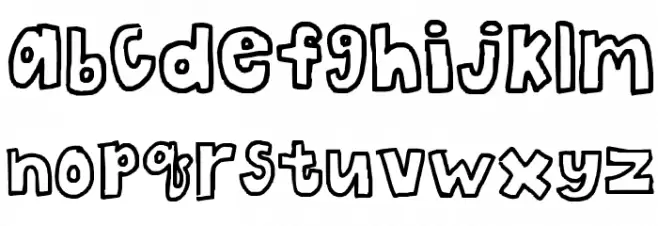 the bubble letters Schriftart Kleinbuchstaben