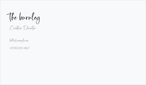 the burnley Business Card