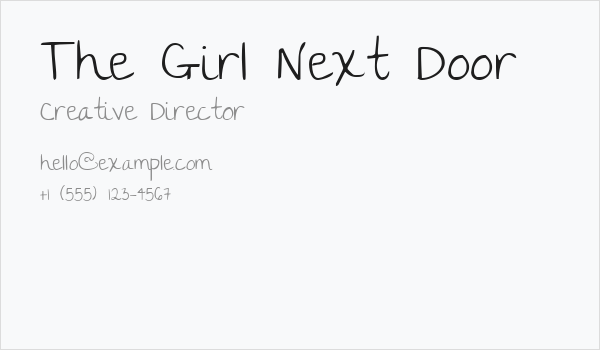 The Girl Next Door Business Card
