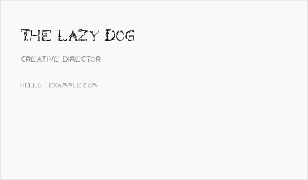 the lazy dog Business Card