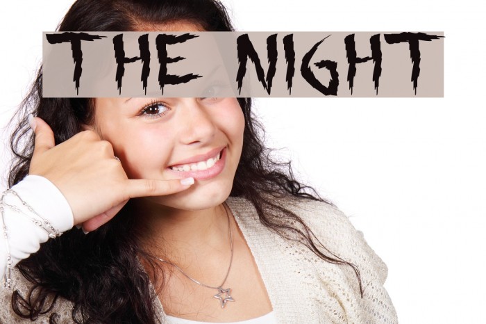 the night Font examples