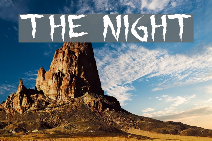 the night Font examples
