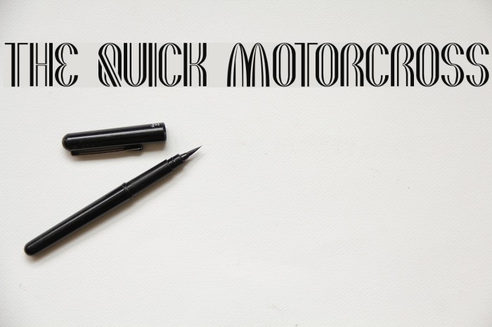 the quick motorcross Font examples
