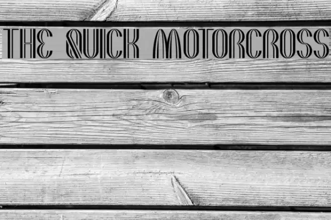 the quick motorcross Font examples