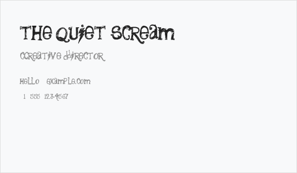 the quiet scream Business Card