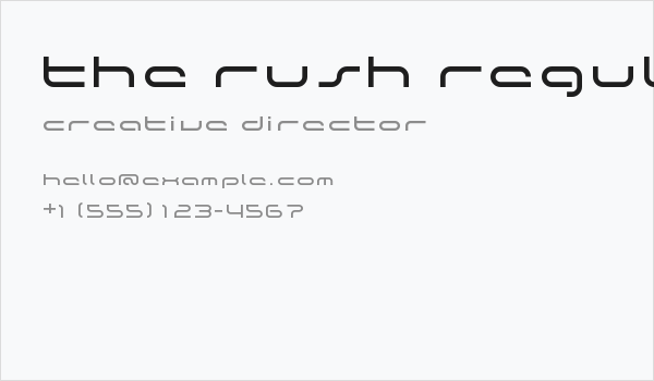 the rush Regular Business Card
