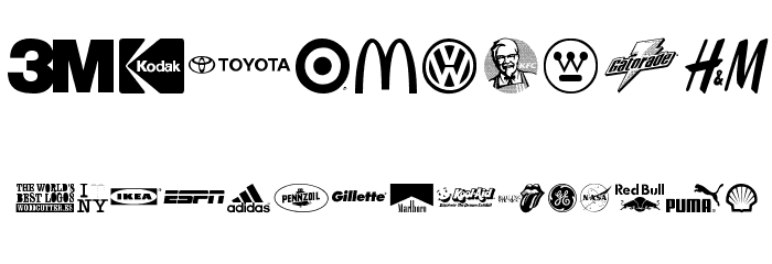 the world's best logos Font OTHER CHARS