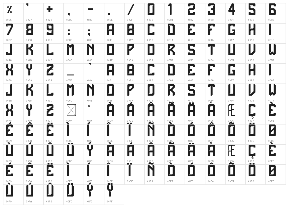theTeam Regular Character Map