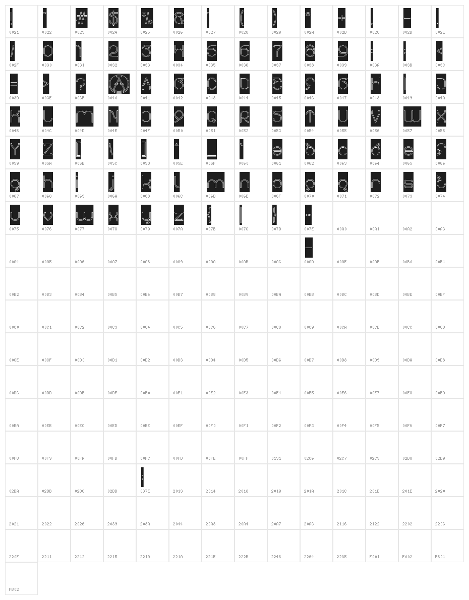 thefotosintesis-Hollow-Inverse Character Map
