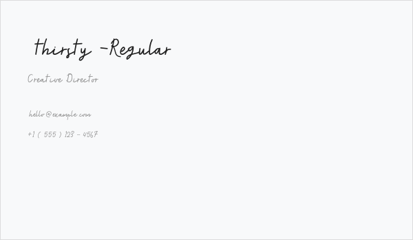 thirsty-Regular Business Card