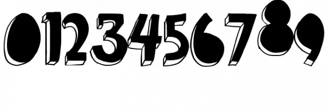 threed filled Font OTHER CHARS