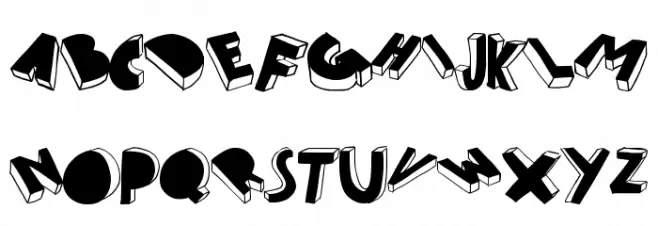 threed filled Schriftart Groß