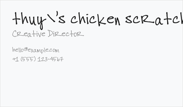 thuy's chicken scratch Business Card