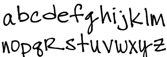 thuy's chicken scratch Font LOWERCASE