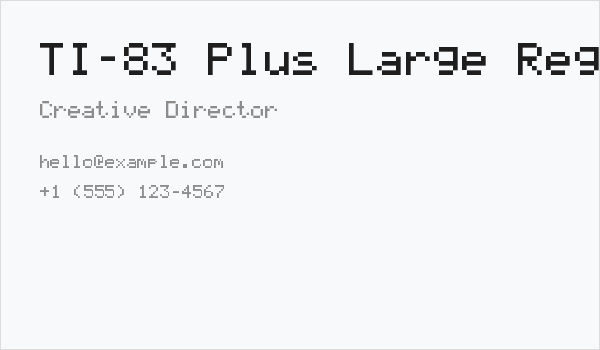 TI-83 Plus Large Regular Business Card